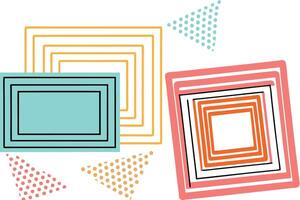 Abstract Geometric Shapes Nested Squares, Triangles, and Dots vector