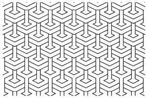Geometric Art Deco Style Pattern with Interlocking Cubes vector