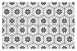 Bold Hexagonal Tile Pattern in Black and White Geometric Design vector