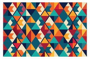 Vintage-Inspired Colorful Geometric Triangle Design vector