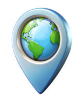 map pin icon with globe on it, transparent png