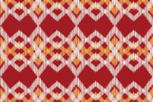 Ethnic pattern red color background decor ikat design fabric pattern decor. vector