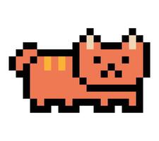 Character 8 bit design cartoon of big cat moggy puss kitten kitty decoration. vector