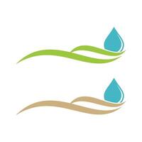 Set Drop Water and Swoosh Logo Template Illustration Design. EPS 10. vector