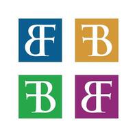 Set Square B F or F B Letter Logo Template Illustration Design. EPS 10. vector