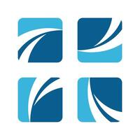 Abstract Swoosh in Square Logo Template Illustration Design. EPS 10. vector