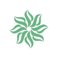 Green Ornamental Star Flower Logo Template Illustration Design. EPS 10. vector