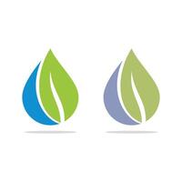 Leaf and Drop Water Logo Template Illustration Design. EPS 10. vector
