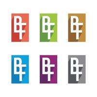 Rectangle B F or F B Letter Logo Template Illustration Design. EPS 10. vector