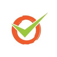 Check Mark with Circle Brushes Illustration Design. EPS 10. vector