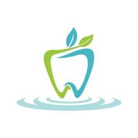 Tooth and Leaf Water Logo Template Illustration Design. EPS 10. vector