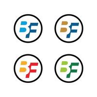 Circle Line B F or F B Letter Logo Template Illustration Design. EPS 10. vector