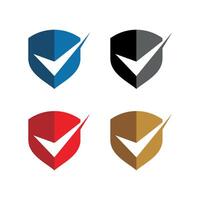 Set Check Mark and Shield Logo Template Illustration Design. EPS 10. vector