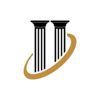 Ancient Swoosh Pillar Law Office Logo Template Illustration Design. EPS 10. vector
