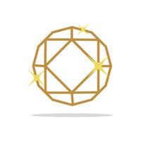 Gold Shiny Diamond Logo Template Illustration Design. EPS 10. vector