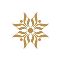 Gold Abstract Flower Logo Template Illustration Design. EPS 10. vector