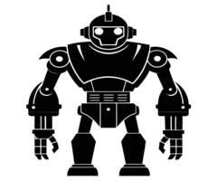 A robot in black and white on a white background vector
