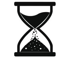 An hourglass with sand inside on a white background vector