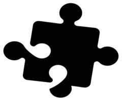A black and white puzzle piece with four pieces missing vector