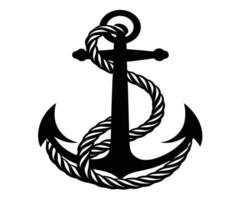 An anchor with rope on a white background vector