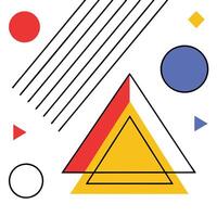 Abstract Geometric Shapes Lines, Triangles, Circles, and Colors vector