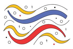 Abstract Colorful Waves Red, Yellow, Blue Curves Design vector