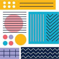 Abstract Geometric Shapes Colorful Lines, Circles, Patterns Design vector