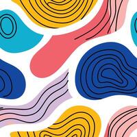 Abstract Colorful Organic Shapes Seamless Pattern Design vector