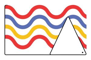 Abstract Wave Pattern Design with Geometric Triangle Overlay vector
