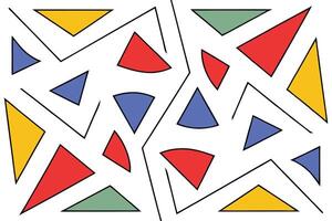 Abstract Geometric Shapes Colorful Triangles, Lines, and Patterns vector