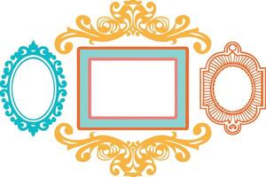 Ornate Frames, Decorative Borders, Vintage Design Elements, Colorful Artwork vector