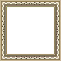gold and black square Egyptian ornament. Rectangle, frame, ancient Egypt vector