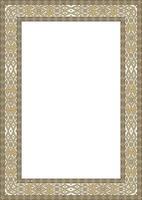 gold and black square Belarusian national ornament frame. Ethnic pattern rectangle of Slavic peoples vector
