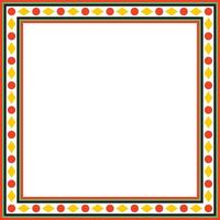 square colored ancient Russian ornament. Slavic rectangle, border, frame vector