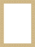 golden square belarusian national ornament frame. Ethnic pattern rectangle of Slavic peoples vector