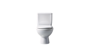 A standard, white ceramic toilet from a direct front angle. The simple, clean design emphasizes function and minimalism in everyday home fixtures png