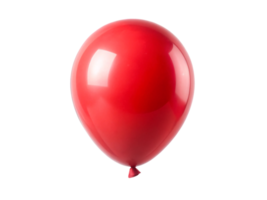 A red balloon with a shiny surface, capturing light reflections. Its smooth, spherical shape adds to its festive, classic look, emphasizing simplicity png