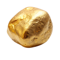 A raw gold nugget with a rough texture and irregular shape, reflecting light on its golden surface, symbolizing natural wealth png