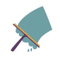 An illustration depicting a scraper in action, complemented by a splash effect. Window cleaning. vector
