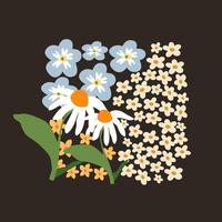 Spring flower poster. Botanical abstract background vector