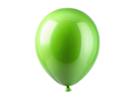 A green balloon in light reflection, showcasing the shiny, smooth surface of the floating green balloon in a minimalist setting png