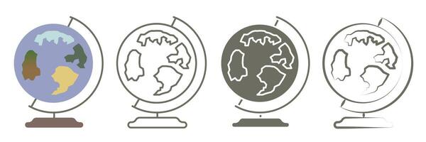 Globe. Set of globe icon symbols. Globe earth icons. Set of globe icons in different styles. vector