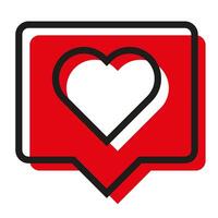 Like with hearts. Red bubble with stroke. Bubbles for likes. vector