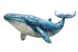 A highly detailed blue whale, emphasizing natural textures, lines, and markings, capturing a realistic depiction of this magnificent marine mammal png