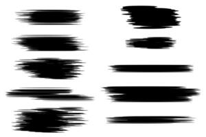 A set of black brush strokes on a white background vector