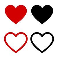 Four hearts in different colors on a white background vector
