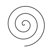 A spiral is drawn in black on a white background vector