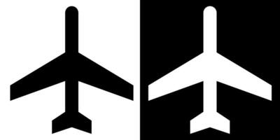 Two black and white planes with arrows pointing to the left and right vector