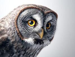 A stunning close-up of a wise owl1 photo