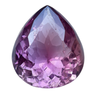 Vibrant, faceted purple gemstone in a teardrop shape, exhibiting depth and clarity. The color gradient adds a mesmerizing visual effect png